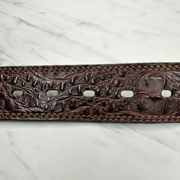 Chinese Laundry Brown Leather Wide Belt Large (L) Textured Boho ✨ - Picture 13 of 14